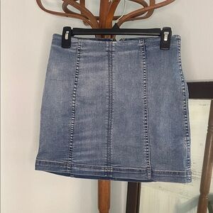 Free People Blue Denim Mini Skirt